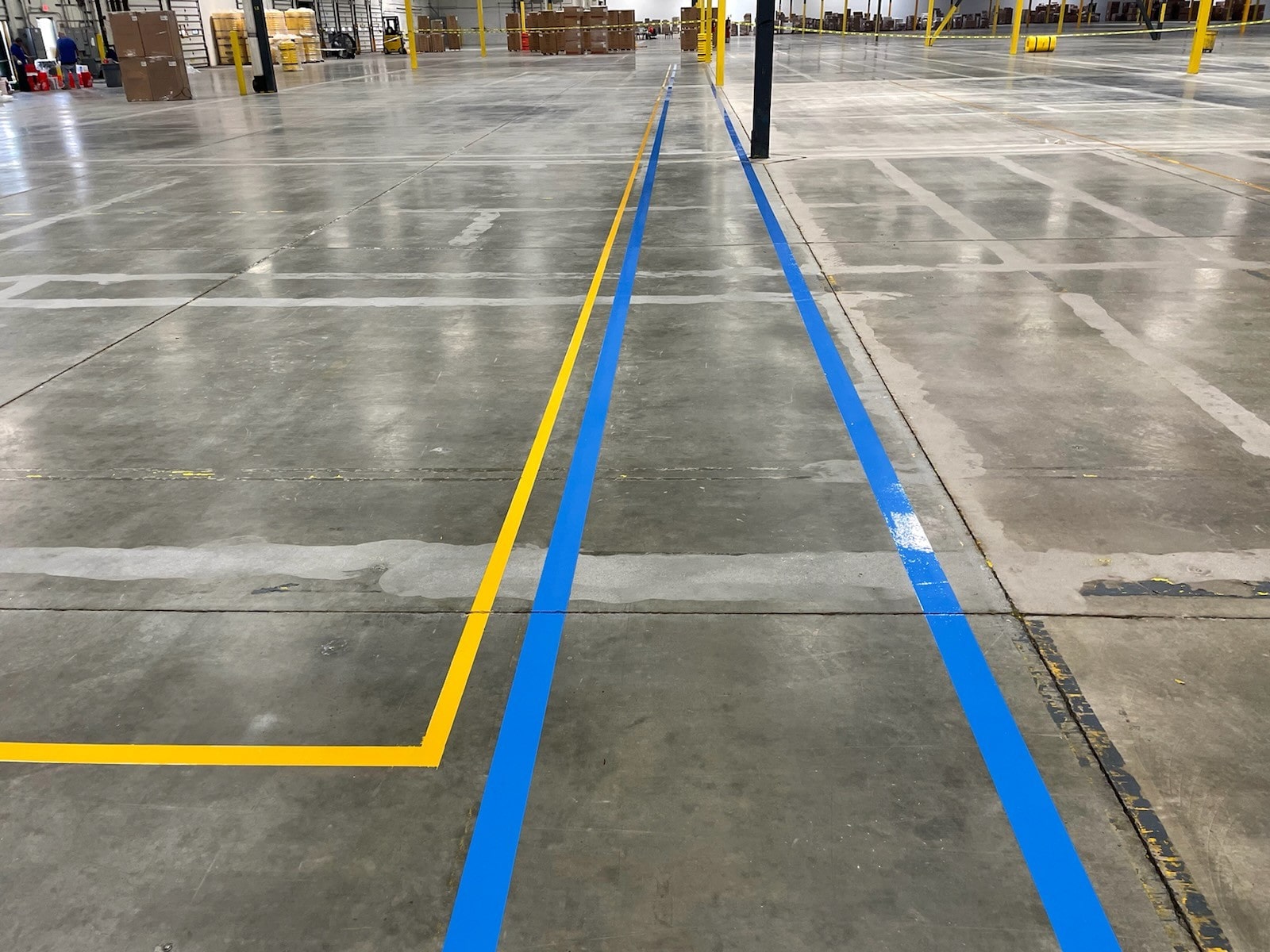 customized lines for pedestrians to travel through the facility