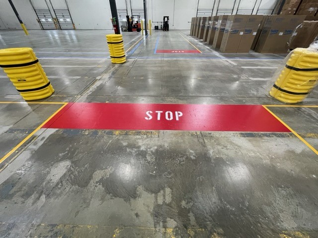 safety marking in drive aisle